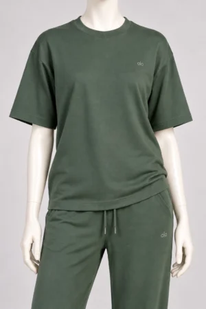 Women’s Relaxed T-Shirt & Wide-Leg Pants Set – Taupe - Image 9