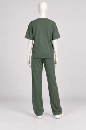 Women’s Relaxed T-Shirt & Wide-Leg Pants Set – Taupe - Image 10
