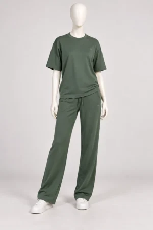 Women’s Relaxed T-Shirt & Wide-Leg Pants Set – Taupe - Image 8